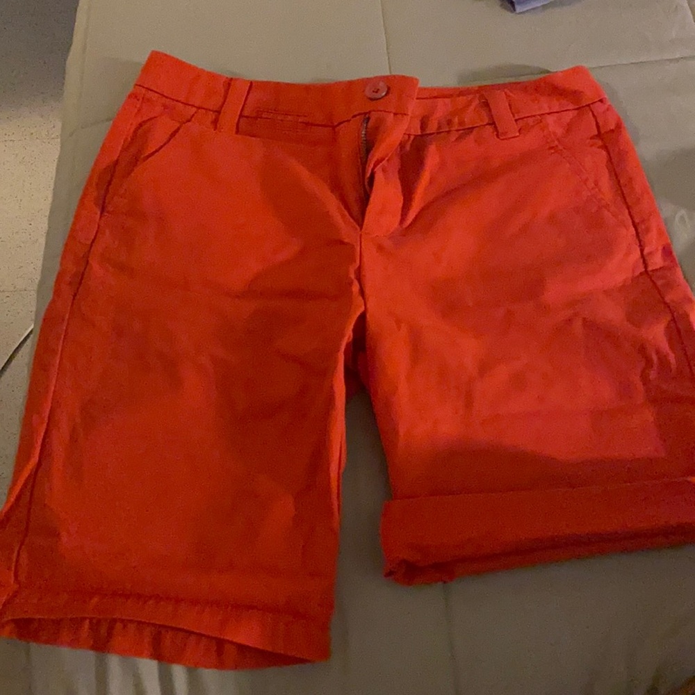 Gap khaki boyfriend shorts coral red
